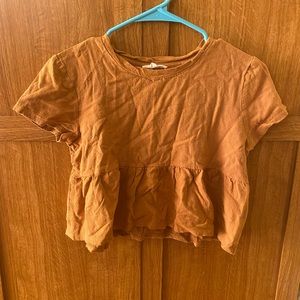 LA Hearts Orange Tiered Cropped Top - Size Small